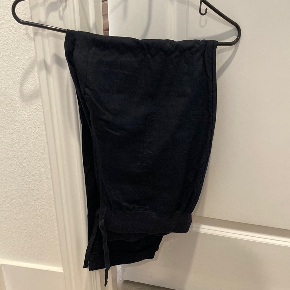 Banana Republic navy linen cuff pants